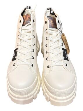 Palladium Revolt Hi TX Platform High-Top Sneakers | Women’s 10 | Star White/Mars